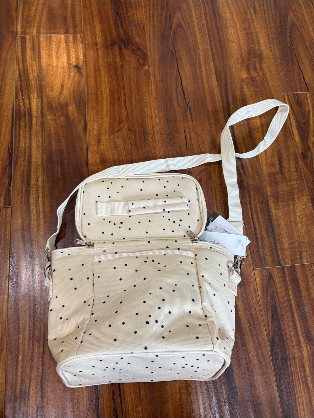 Simple modern Cream Polka Dot Top-Handle lunch box - Picture 5 of 5